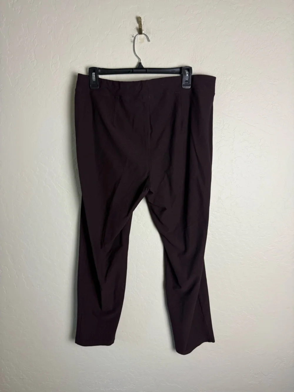 Eileen Fisher Washable Stretch Crepe Slim Ankle Pant Cassis Purple Large TK